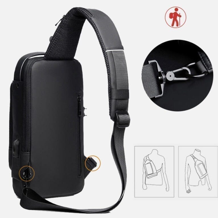 Mochila Anti-Furto avec Senha USB Slim Sac 