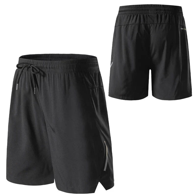 Shorts masculinos de deporte com Faixa Refletiva e Bolsos